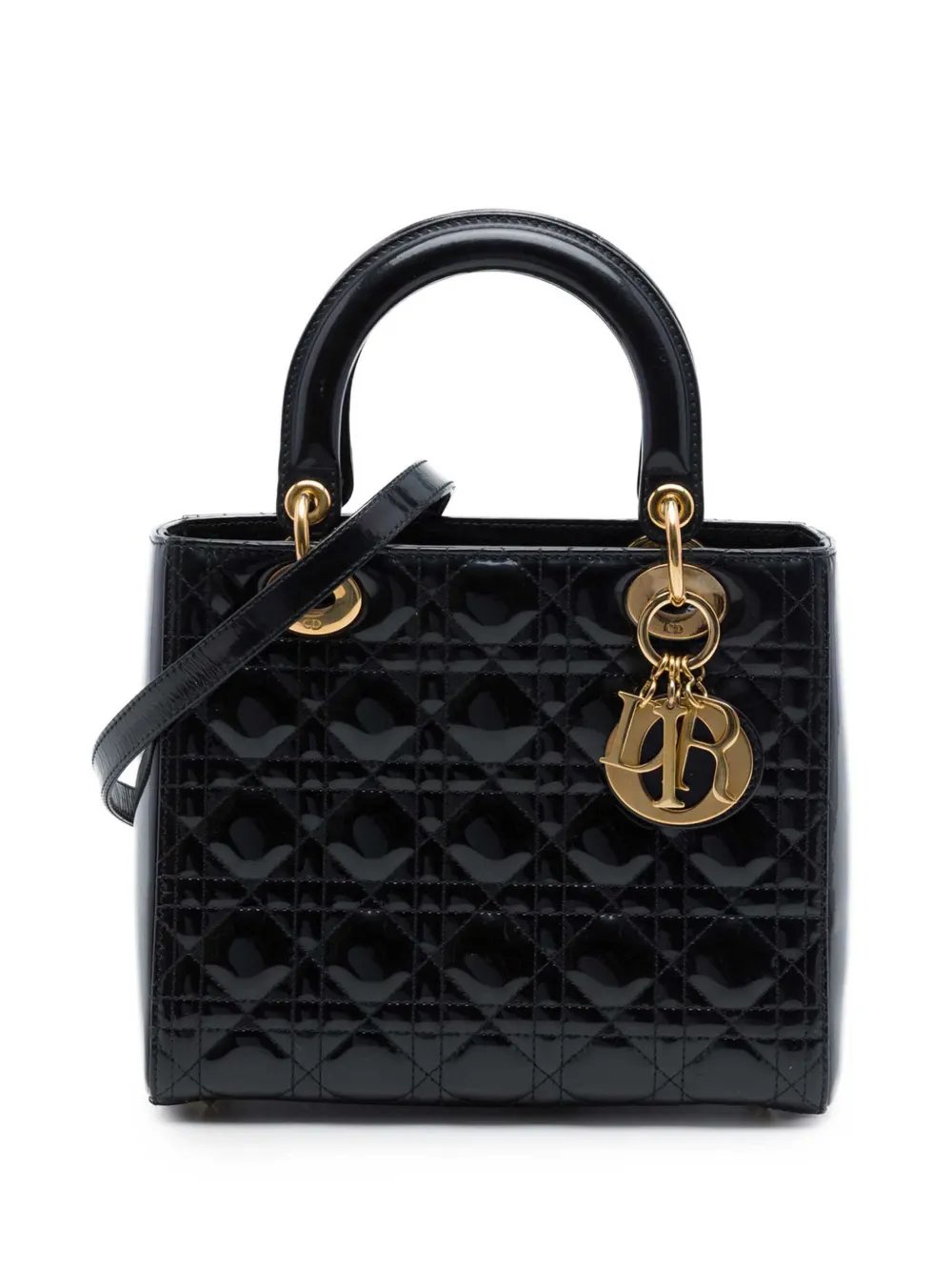 2013 Medium Patent Cannage Lady Dior satchel