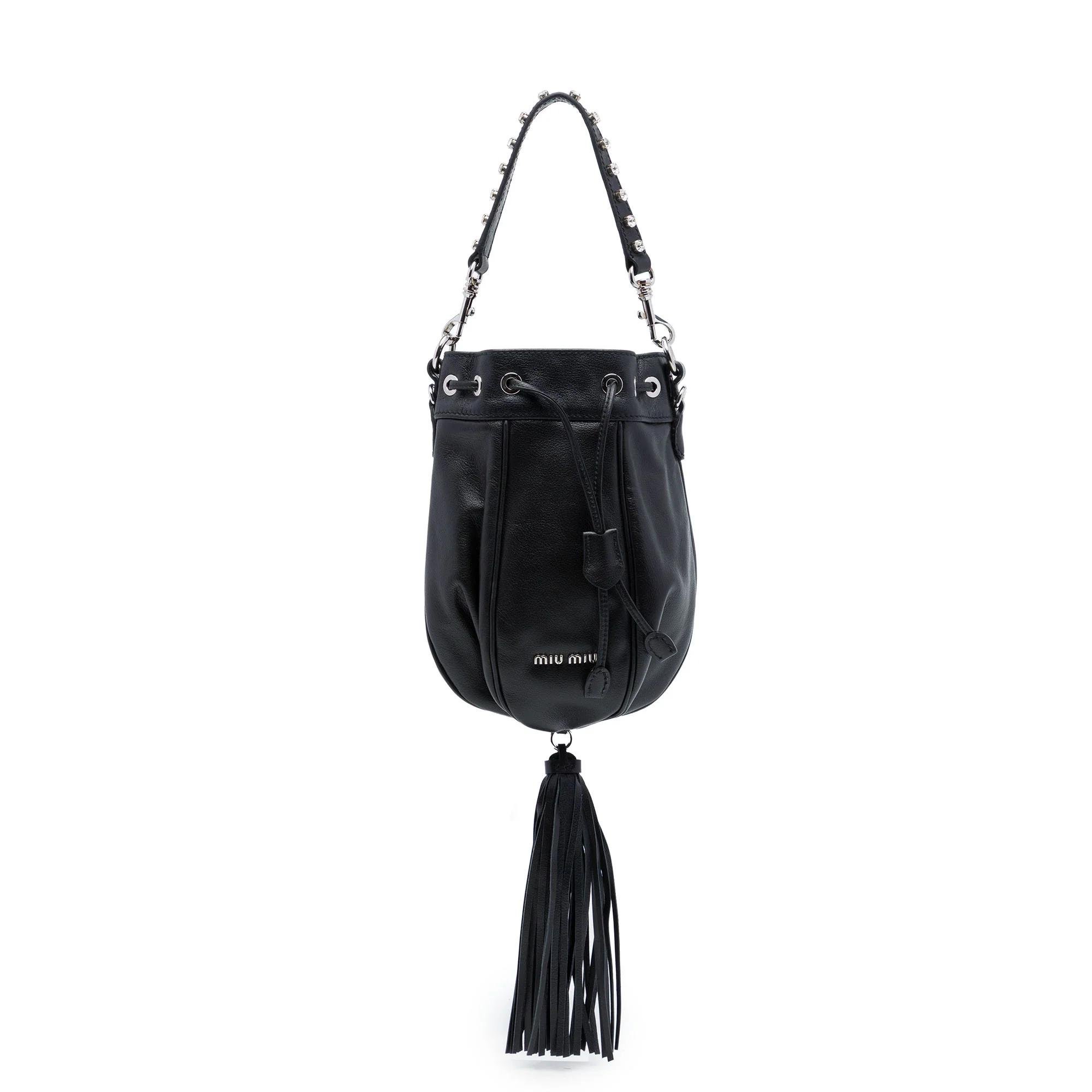Miu Crystal leather handbag