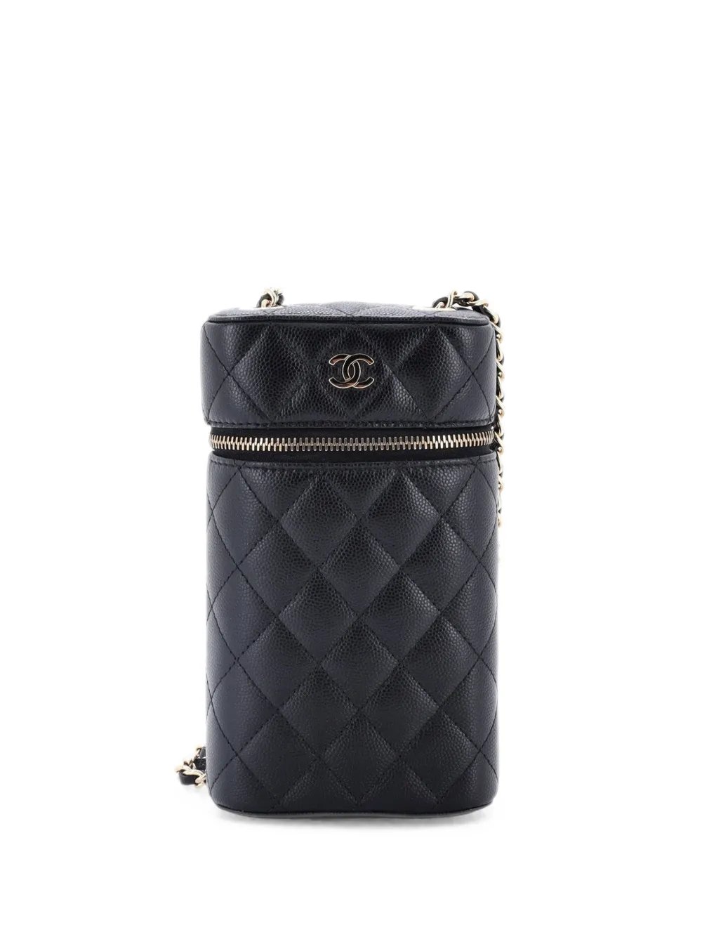 Classic Vanity Phone Holder with Chain Quilted Caviar clutch bag