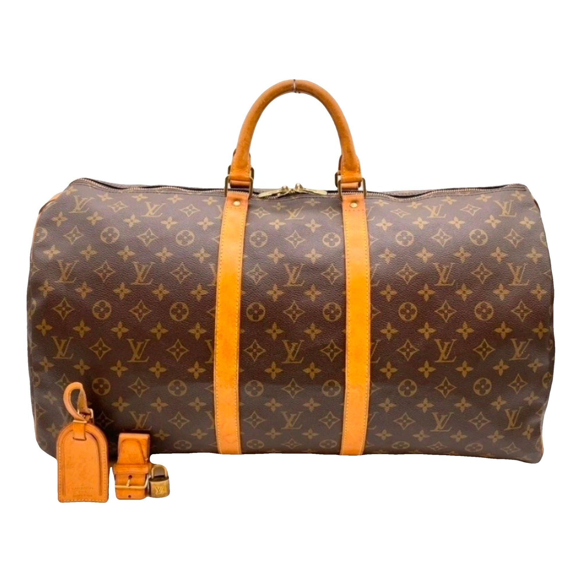 Keepall leather travel bag