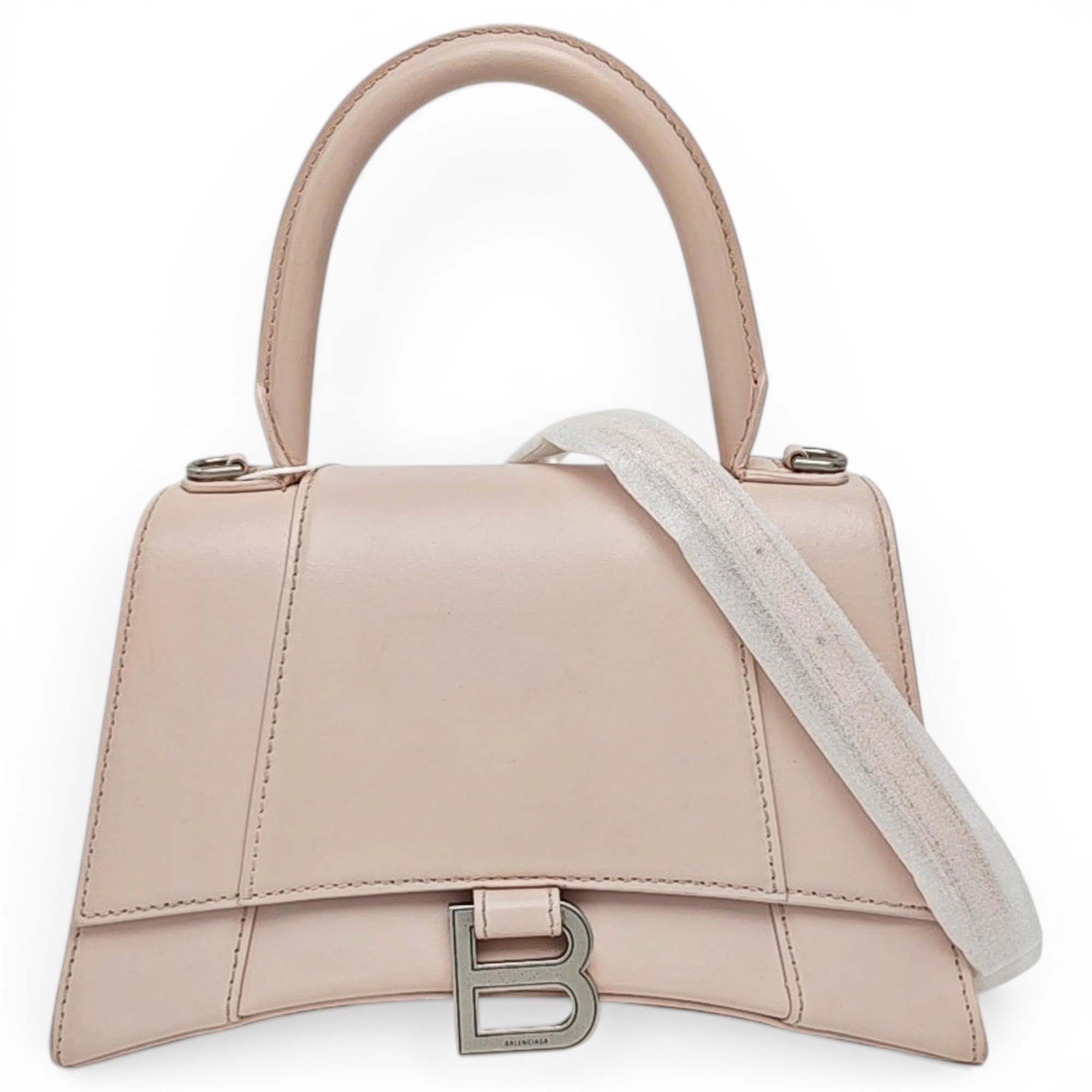 Hourglass leather handbag