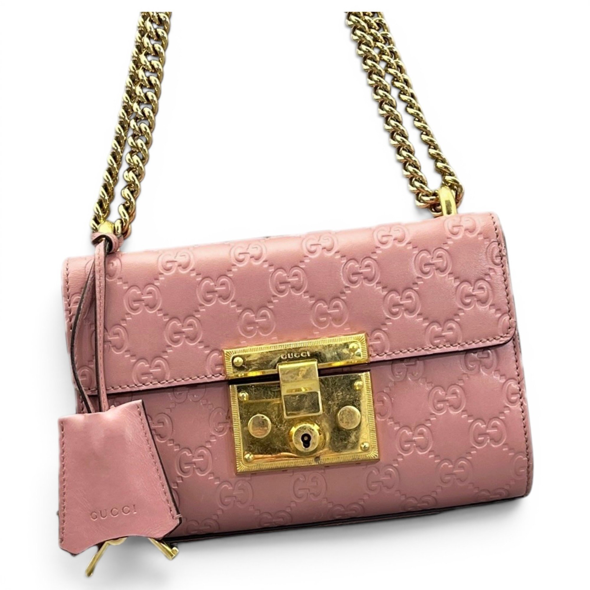 Padlock leather handbag