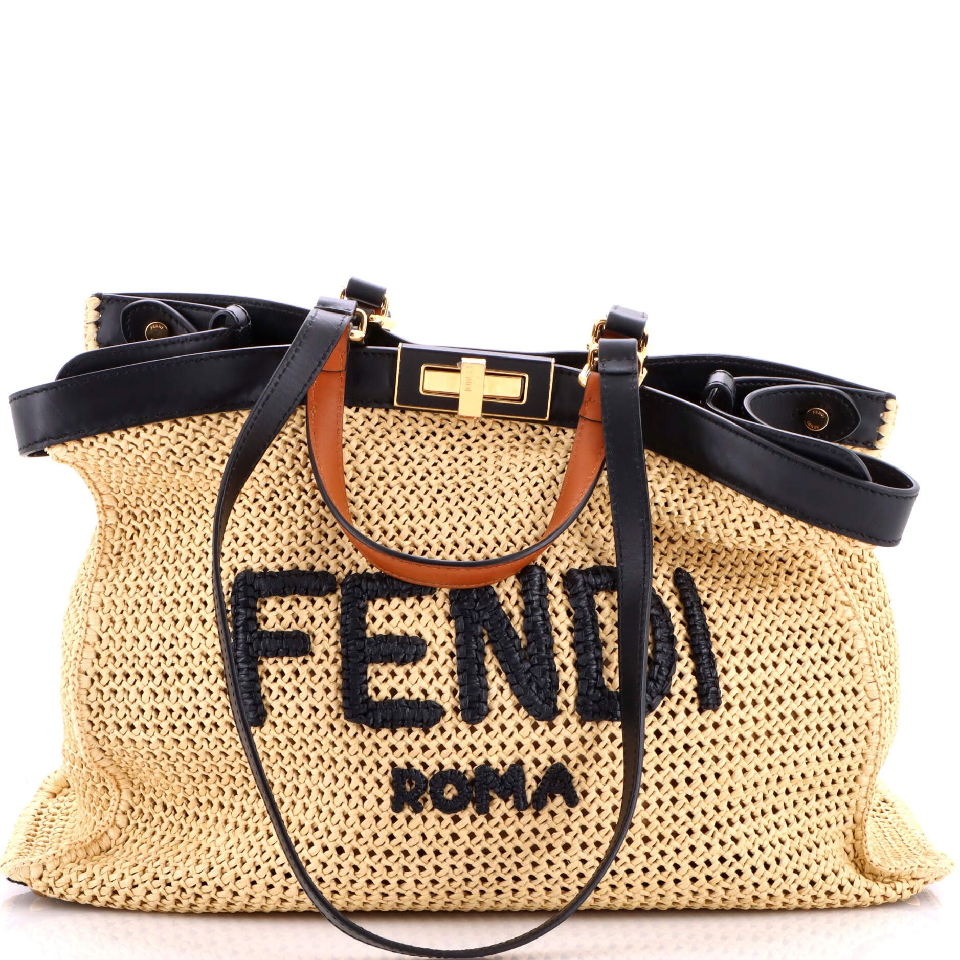 Fendi Peekaboo X-Tote Raffia Medium