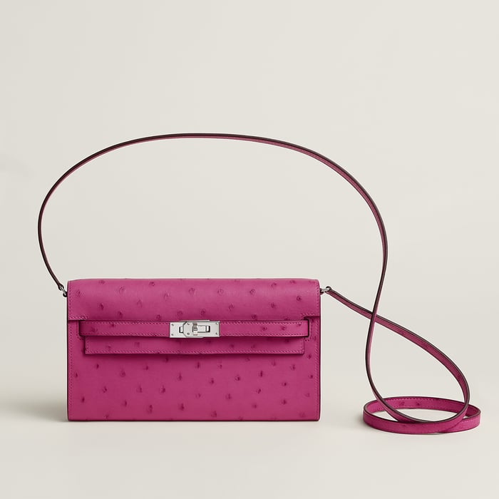 Rose Pourpre Kelly Classique to Go Wallet
