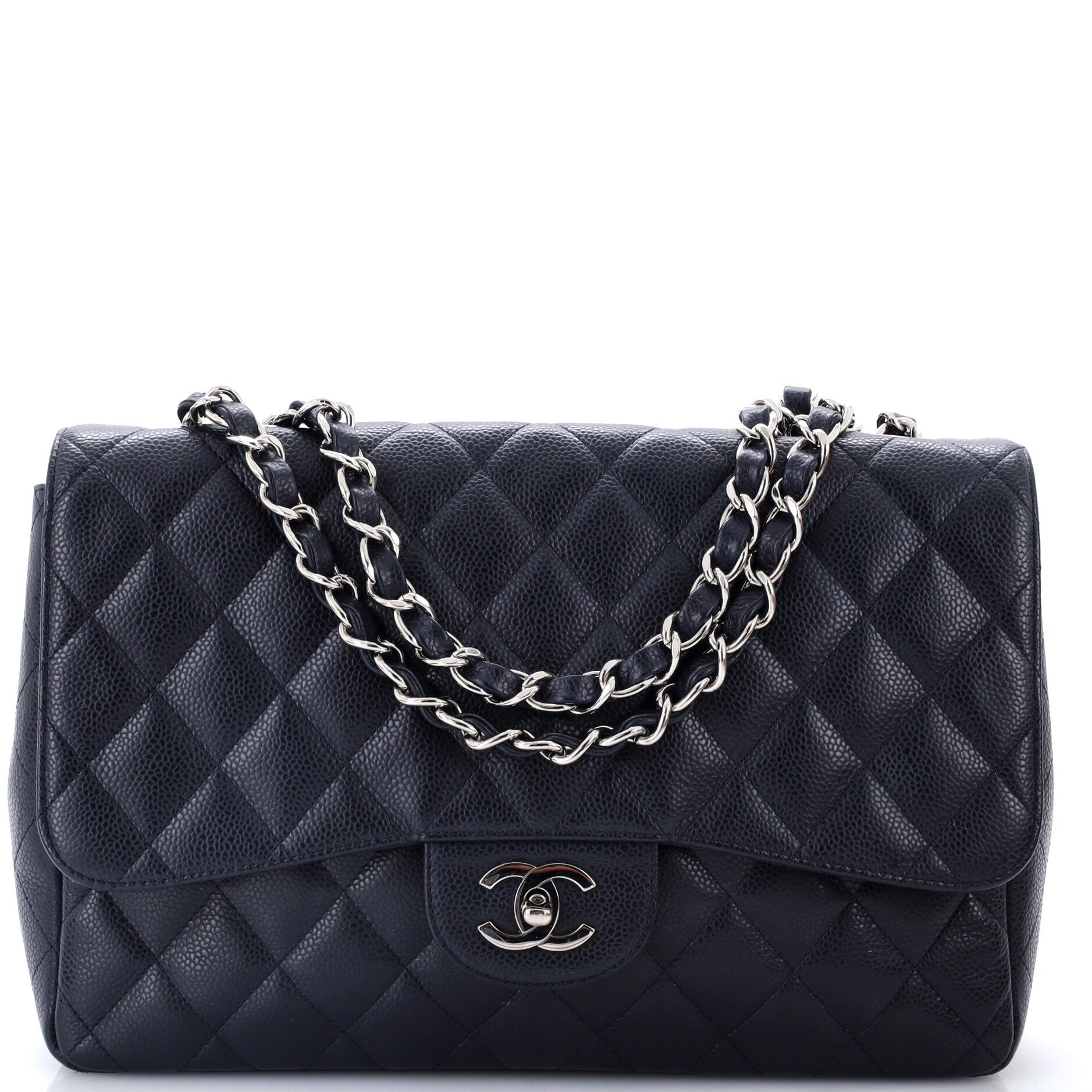 Classic Single Flap Bag Quilted Caviar Jumbo