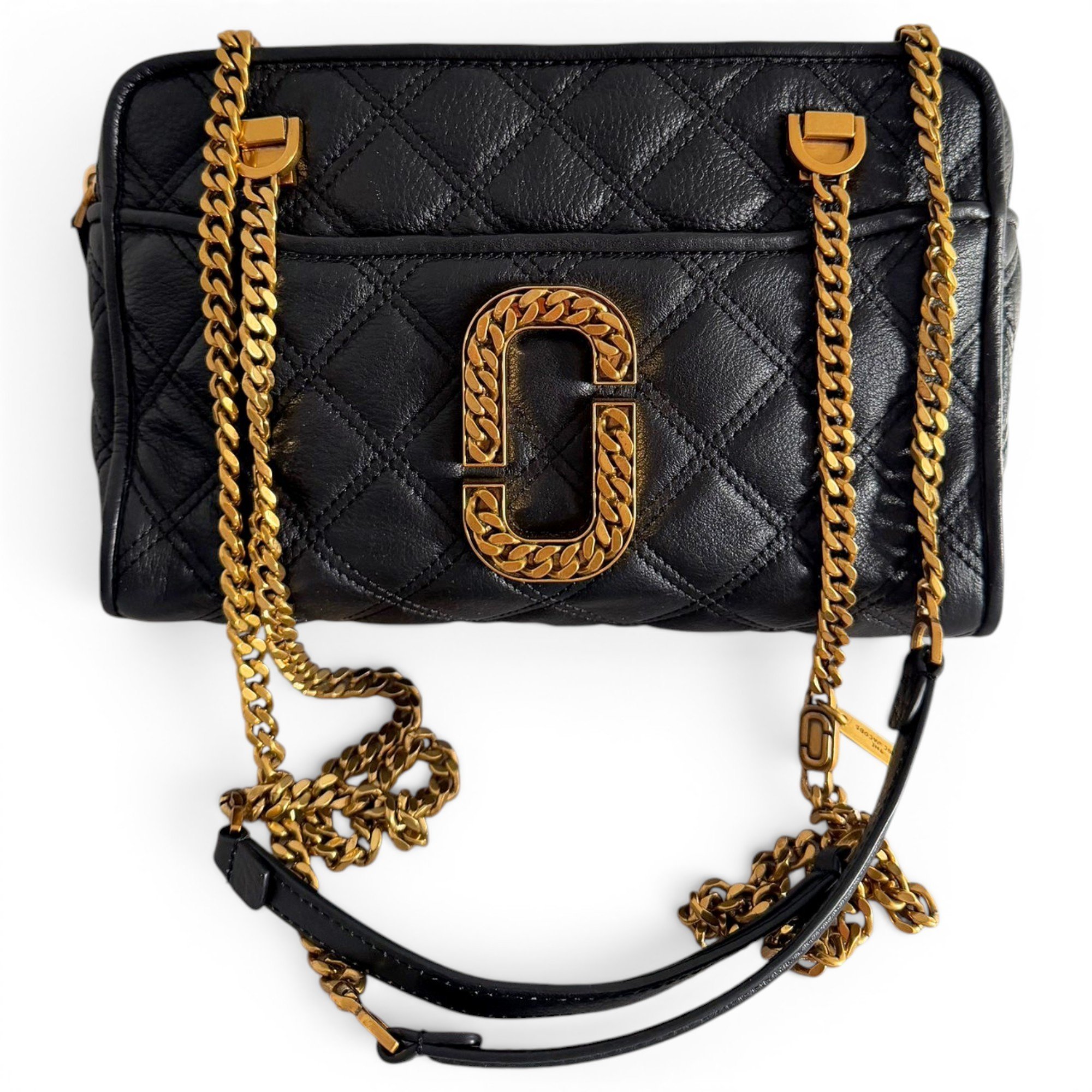 Snapshot leather clutch bag