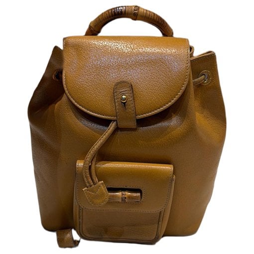 Bamboo Tassel leather backpack