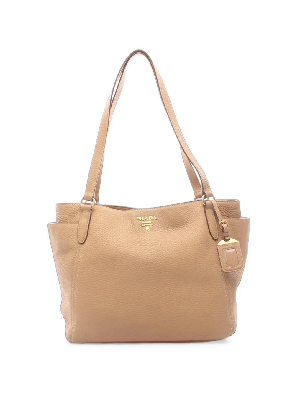 2000s grained leather tote bag