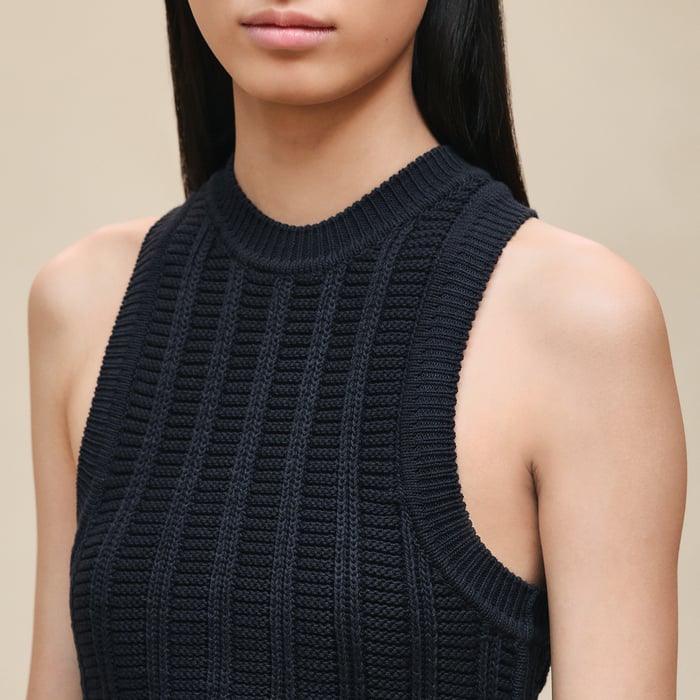 Bleu Noir Sleeveless Top