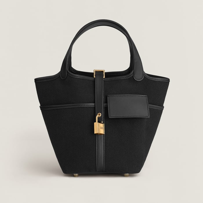Noir Picotin Lock 18 Pocket Bag
