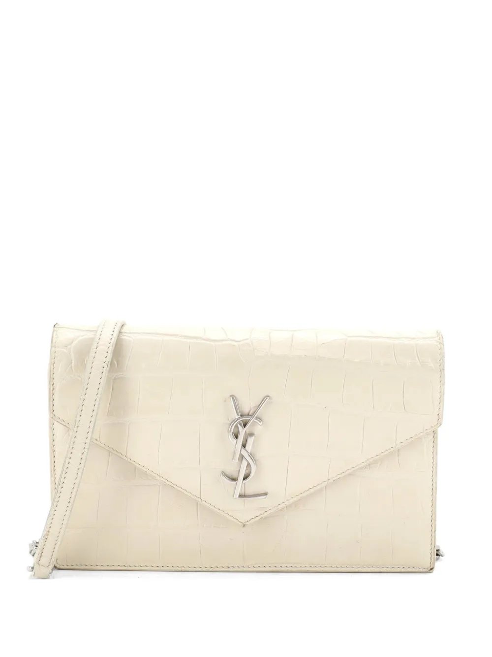 Uptown Chain Wallet Crocodile Embossed Leather crossbody bag
