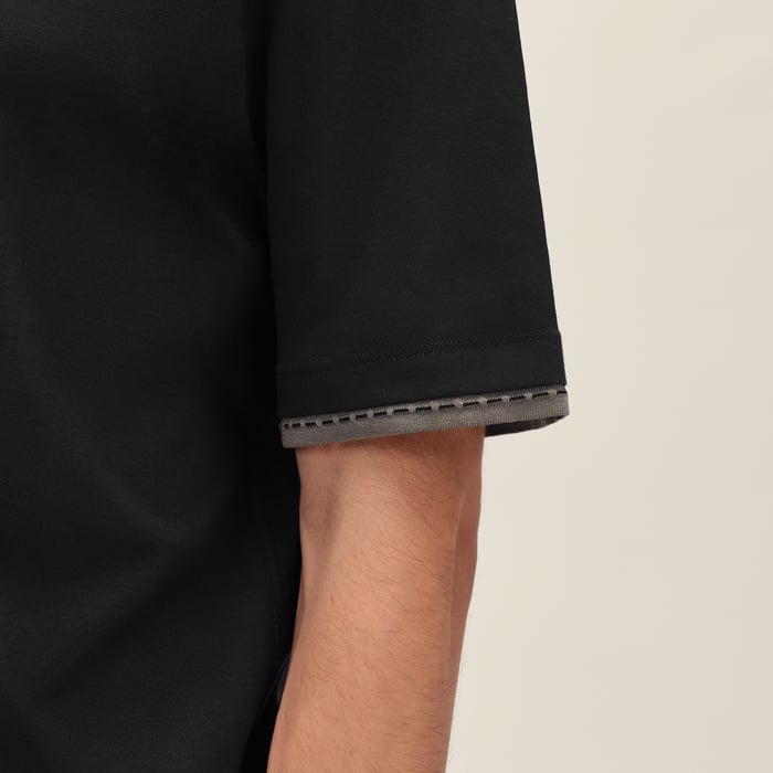 Noir T-shirt With "Sellier" Detail