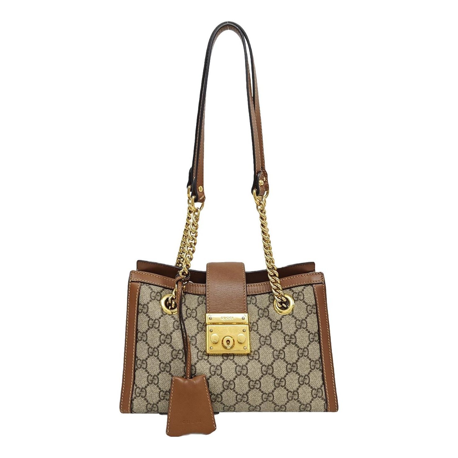 Padlock leather handbag