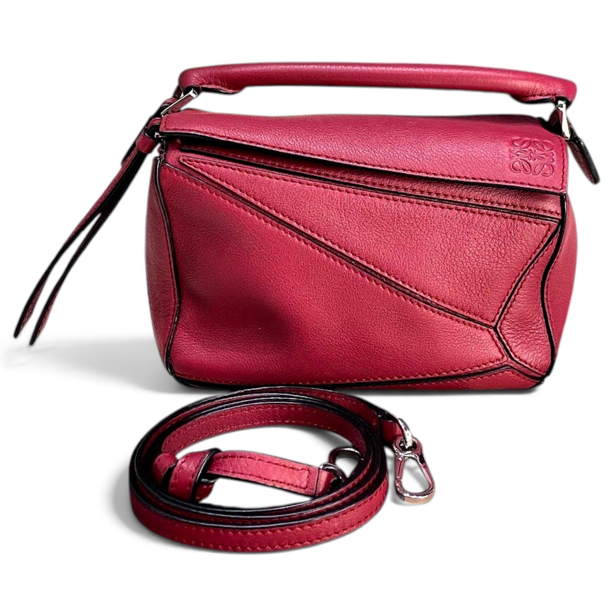 Puzzle leather handbag