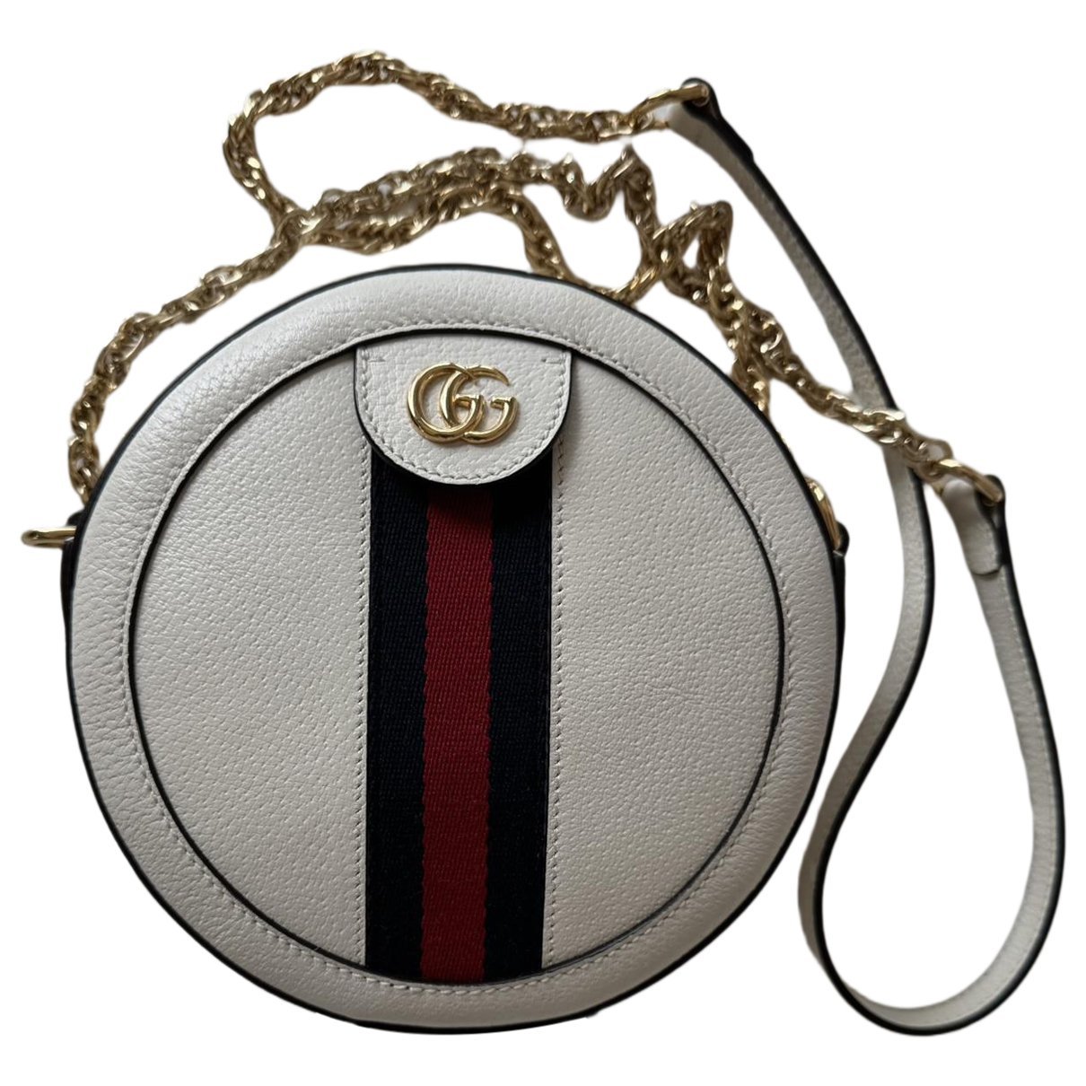 Ophidia Round leather crossbody bag