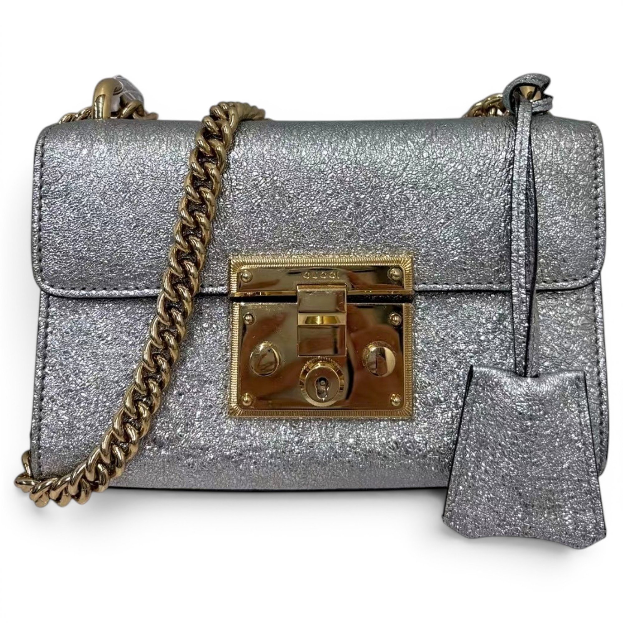 Padlock leather handbag