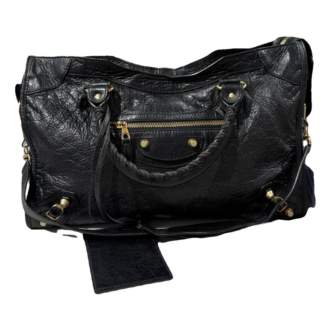City leather handbag