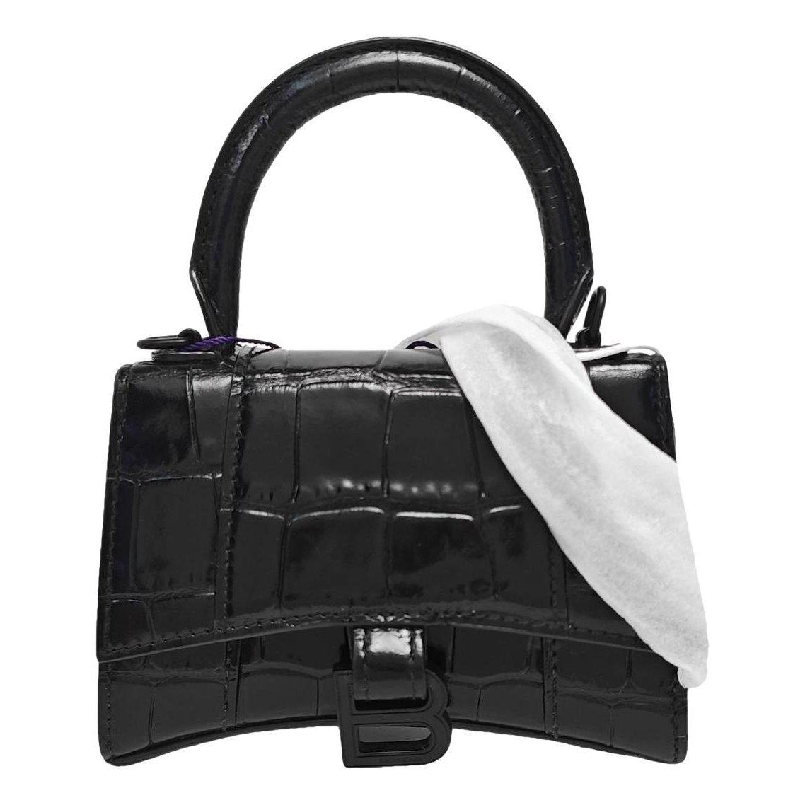 Hourglass leather handbag
