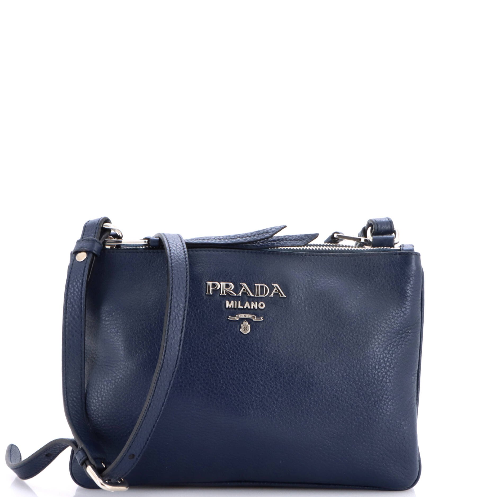 Double Zip Crossbody Bag Vitello Daino Small