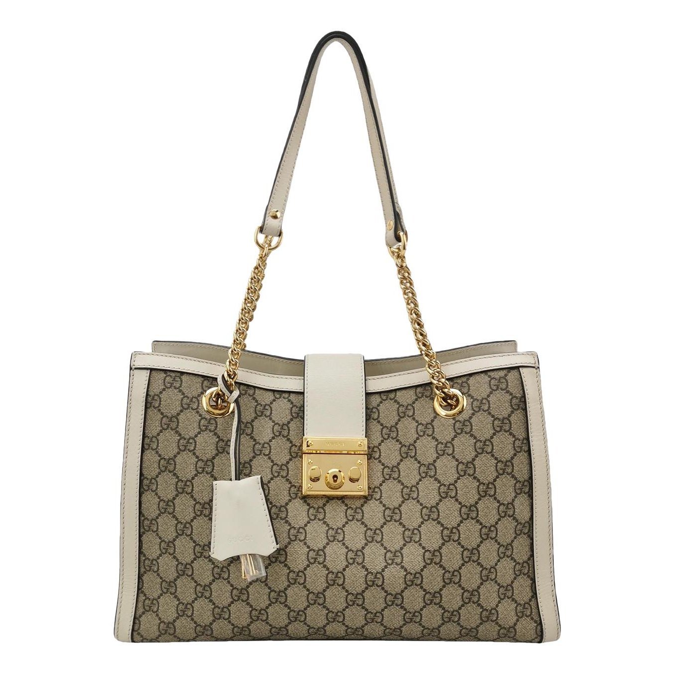 Padlock leather handbag
