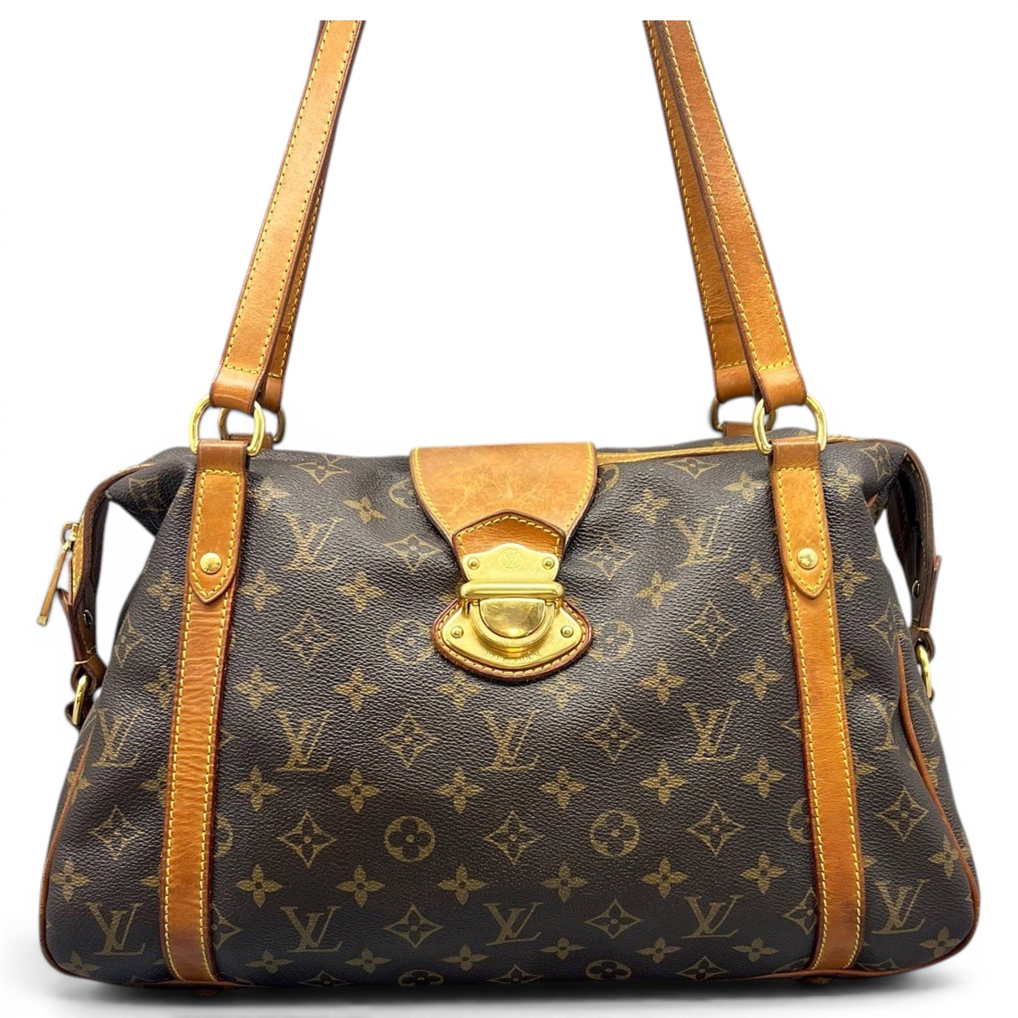 Biface leather handbag