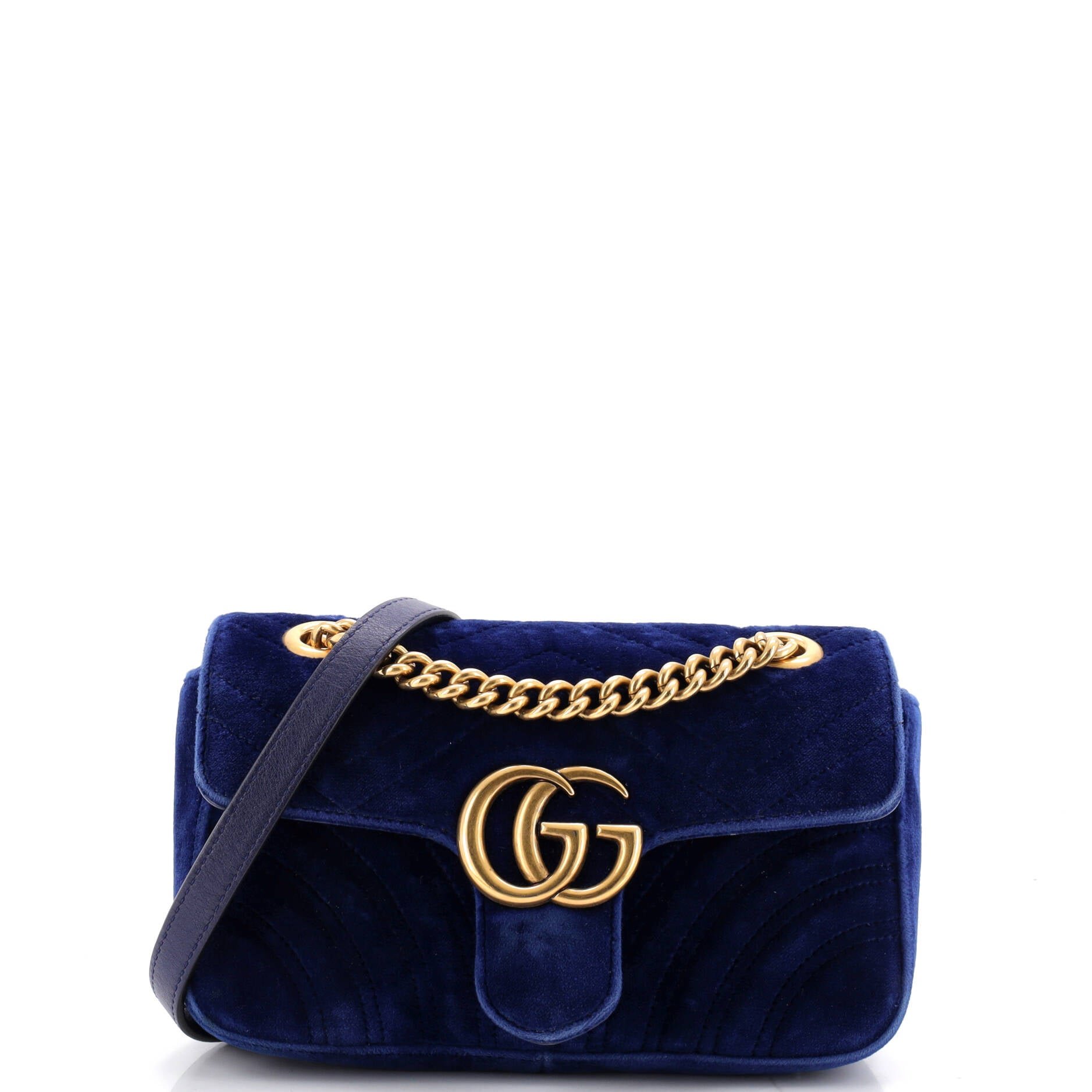 GG Marmont Flap Bag Matelasse Velvet Mini