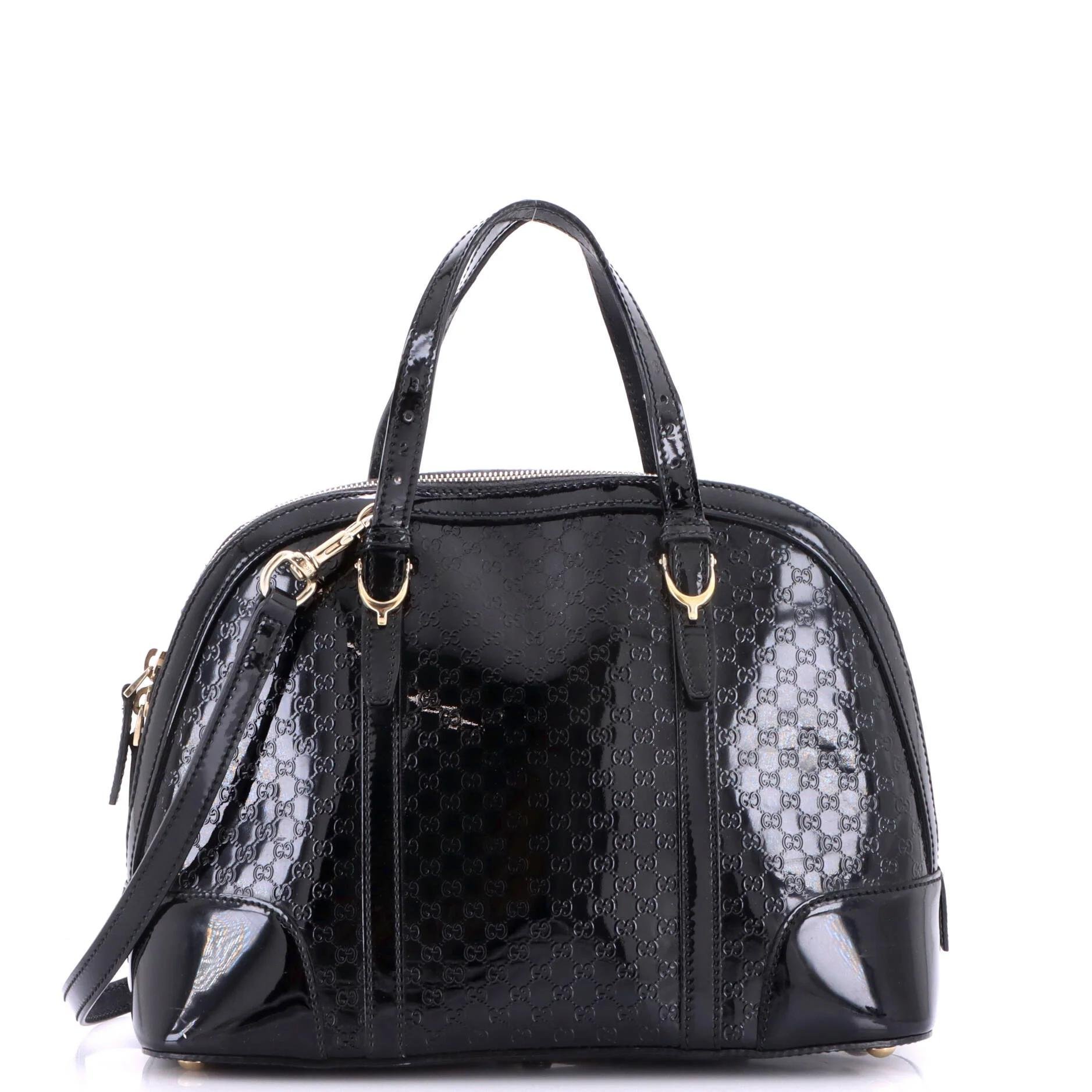 Patent leather satchel