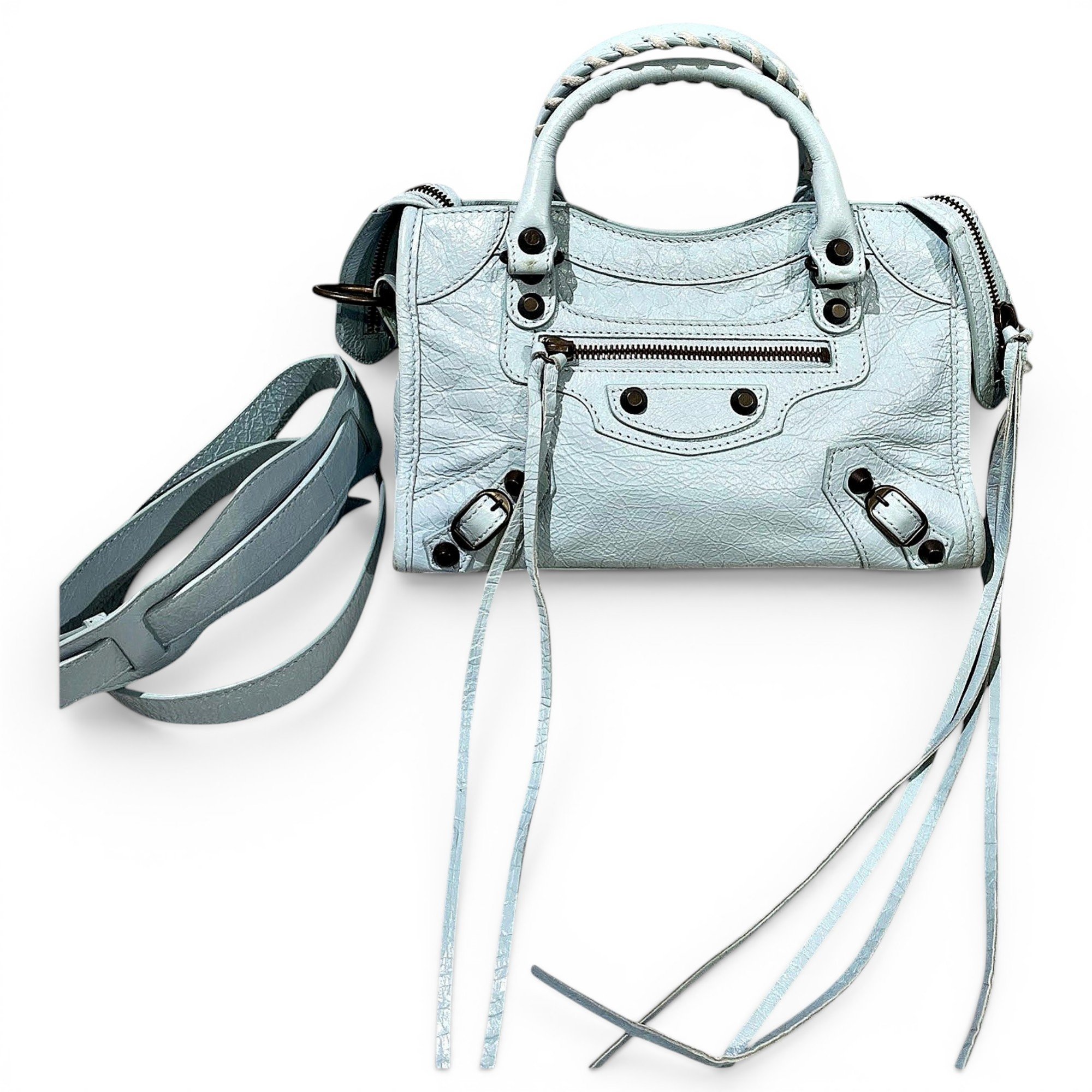 City leather handbag
