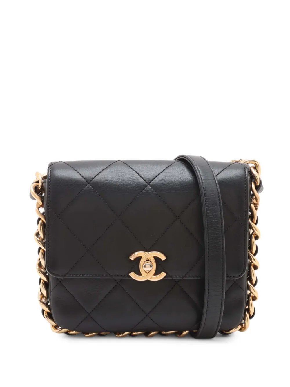2021-2026 Small Quilted Calfskin Framing Chain Flap crossbody bag