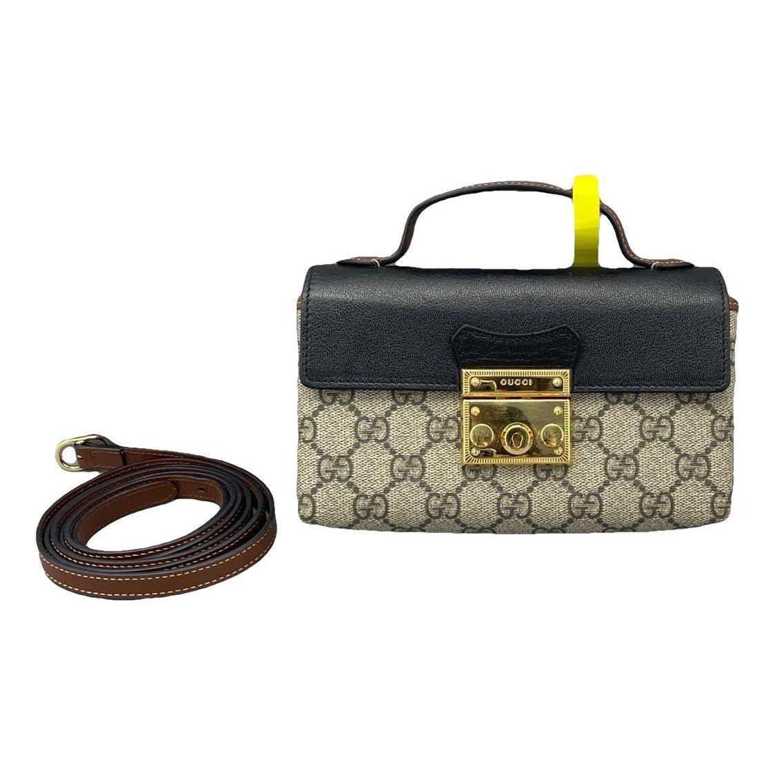 Padlock leather handbag