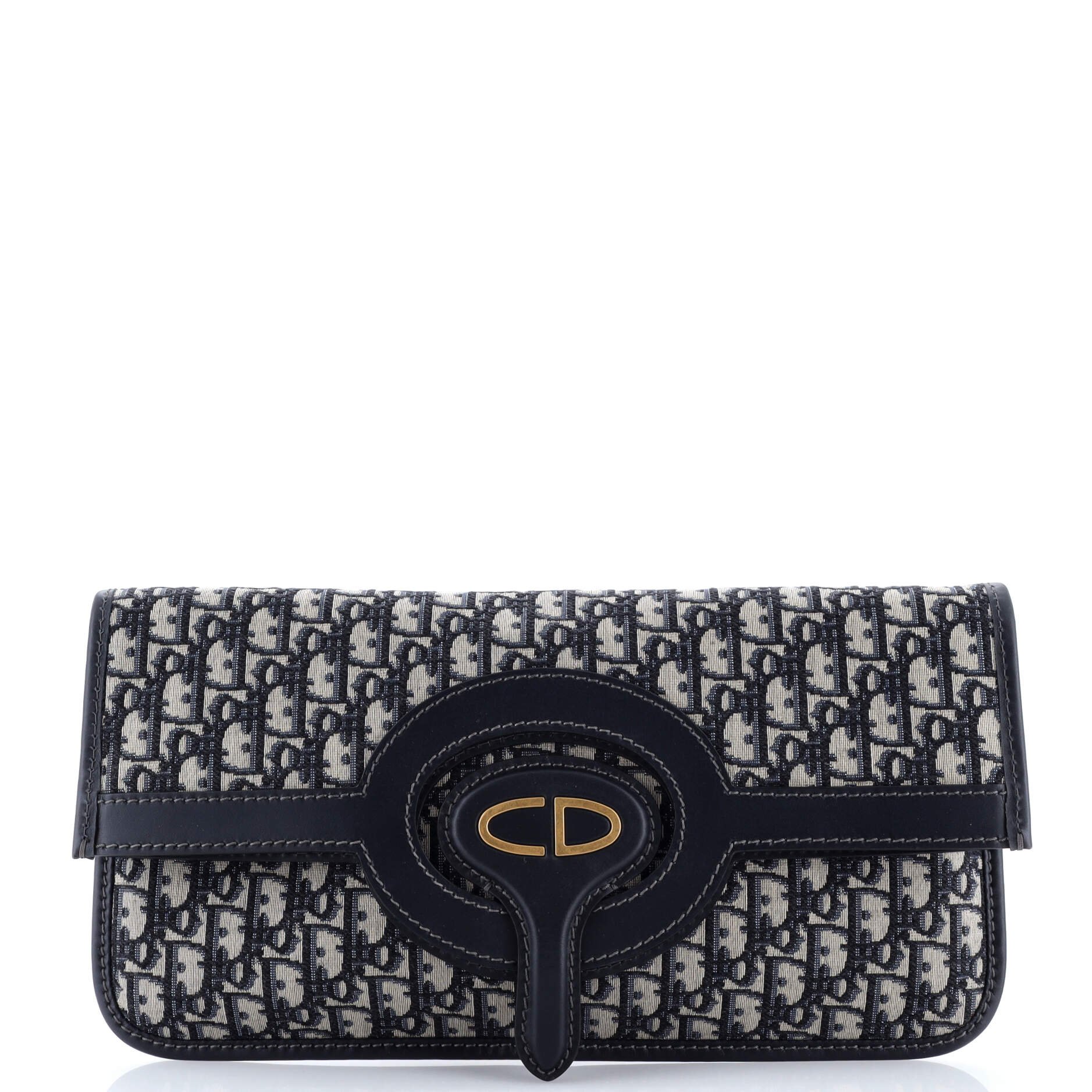 Dior Fold Over Clutch Oblique Canvas