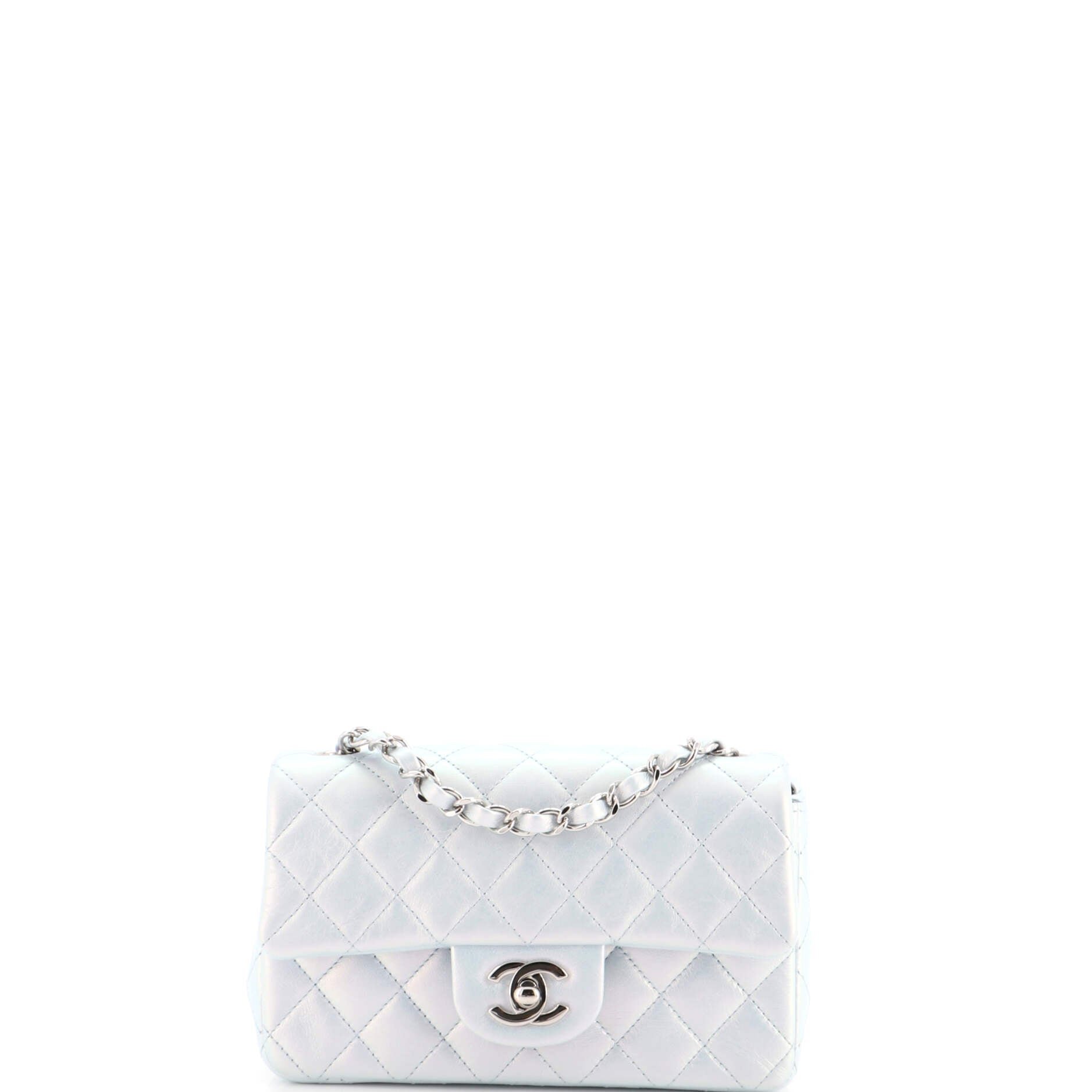 Classic Single Flap Bag Quilted Iridescent Lambskin Mini
