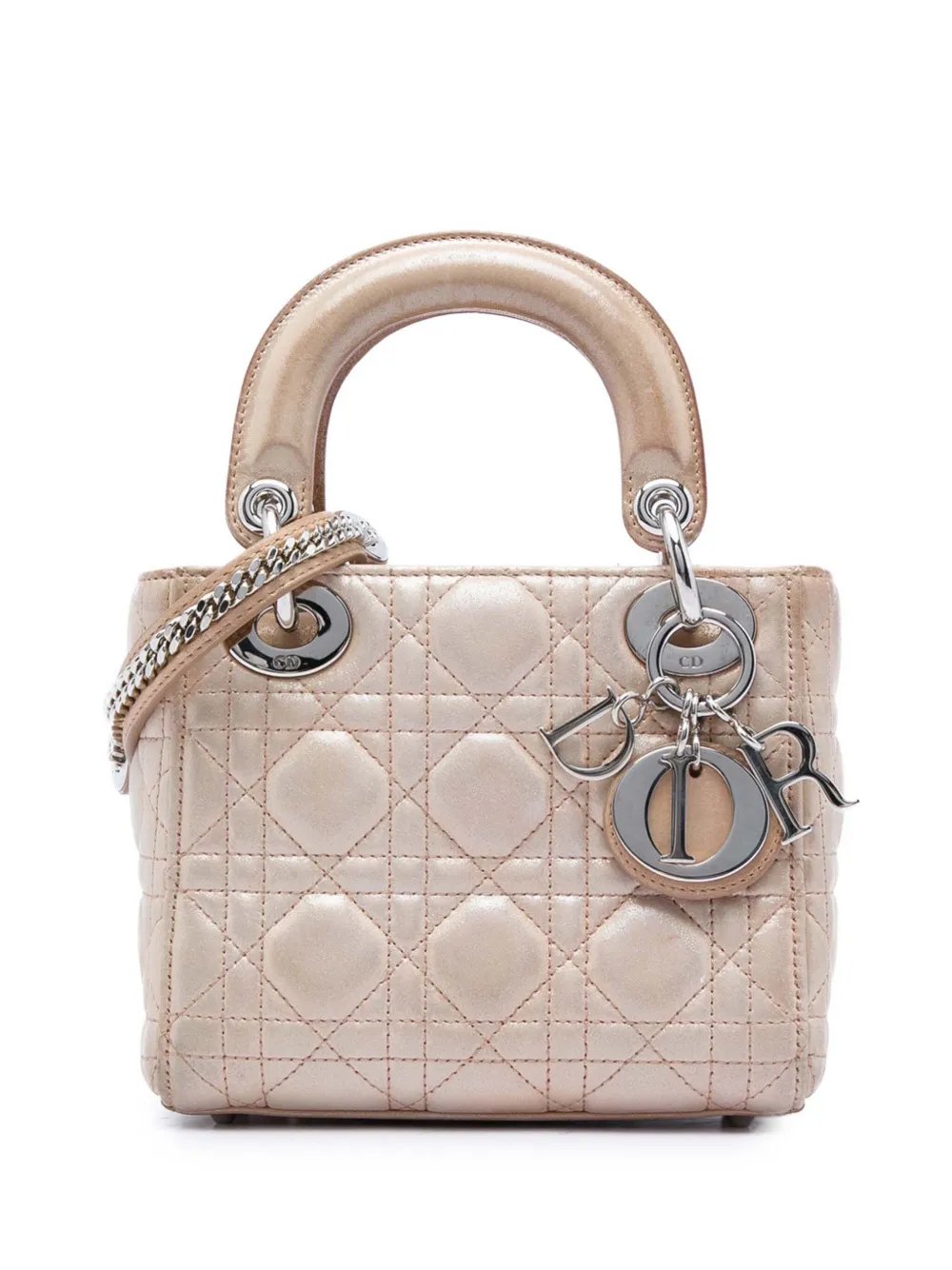2015 Mini Iridescent Lambskin Cannage Lady Dior satchel