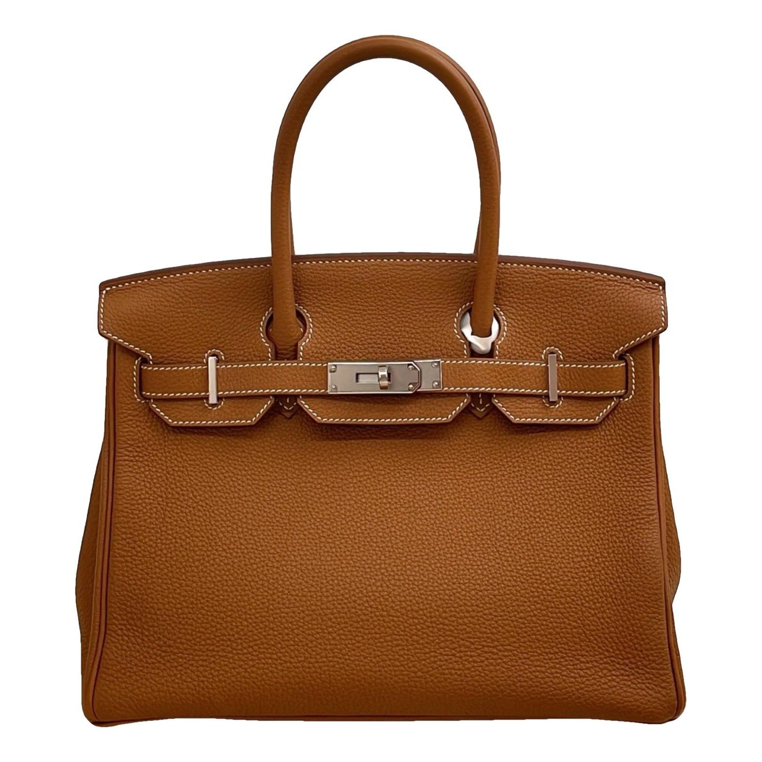 Hermes Birkin 30 Handbag Gold Togo Leather