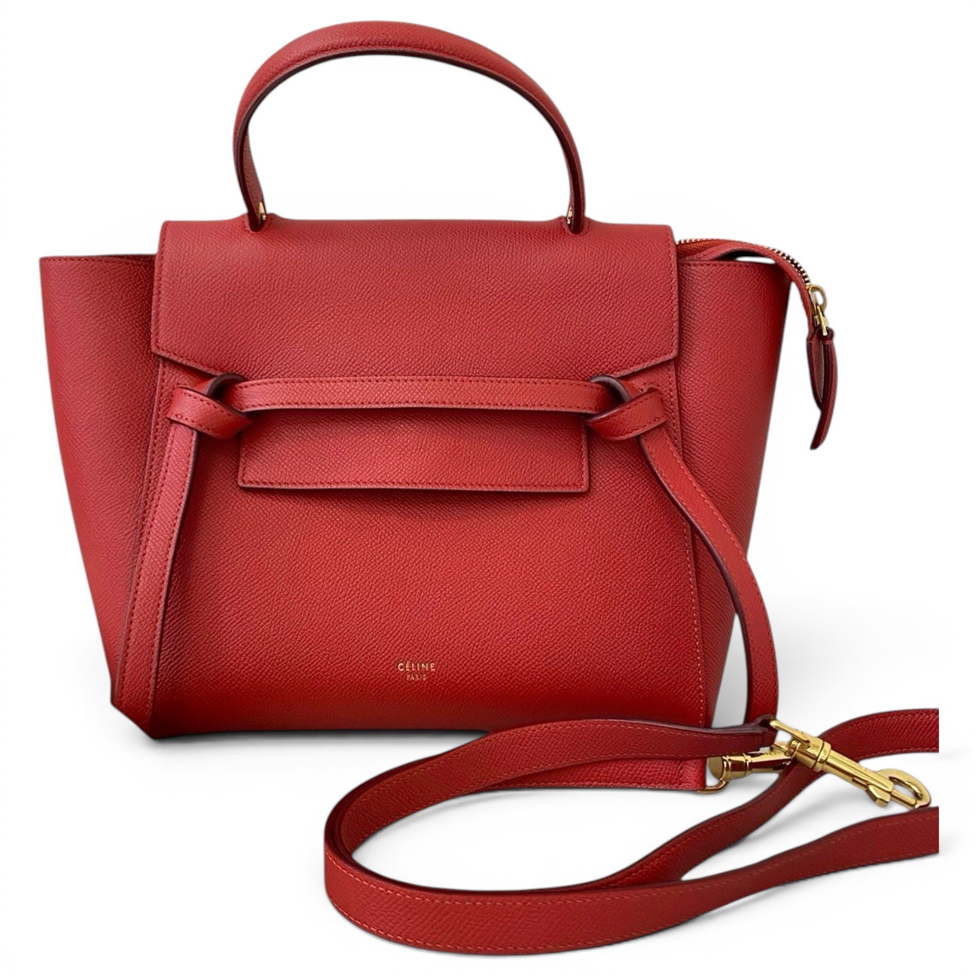 Belt leather handbag