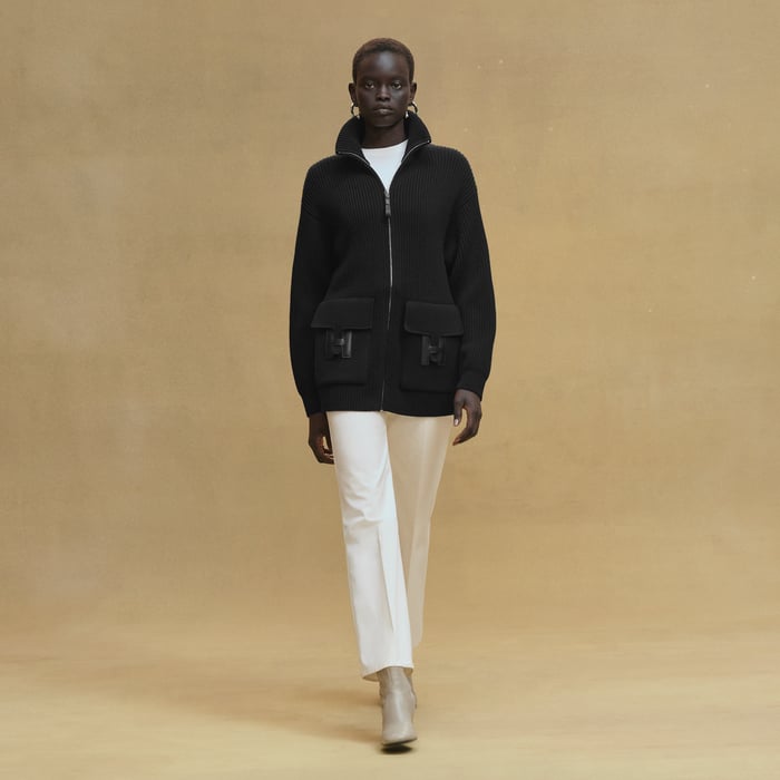Noir Wool Knit Jacket