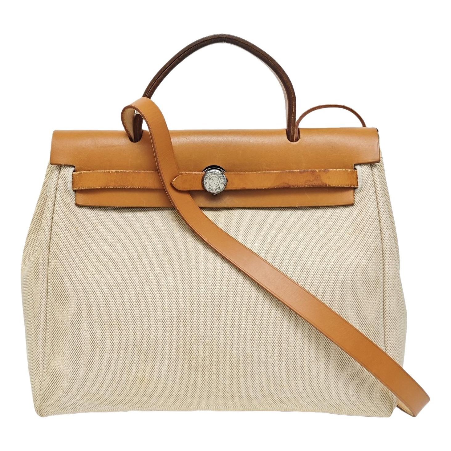 Hermes Herbag Handbag White