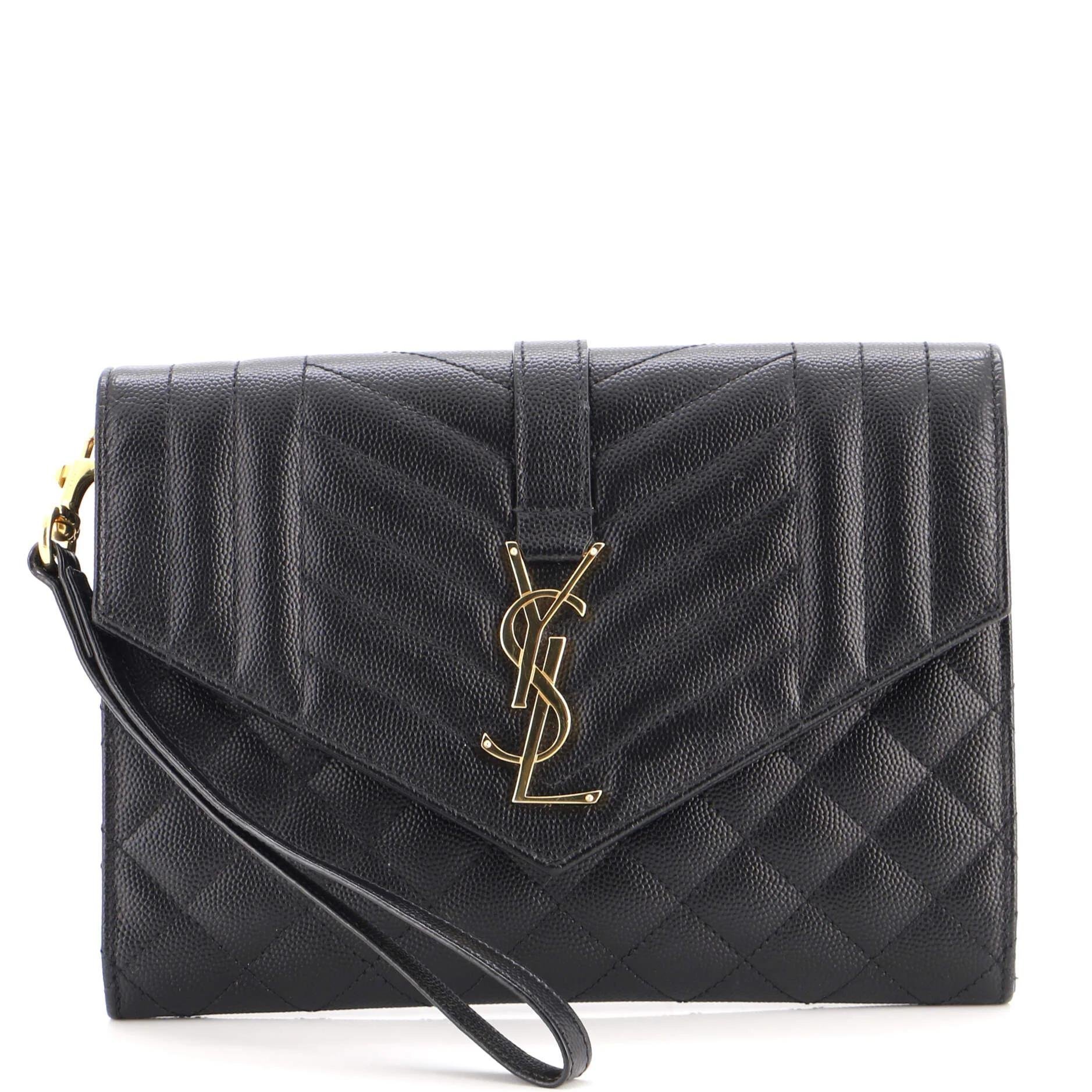 Leather clutch bag