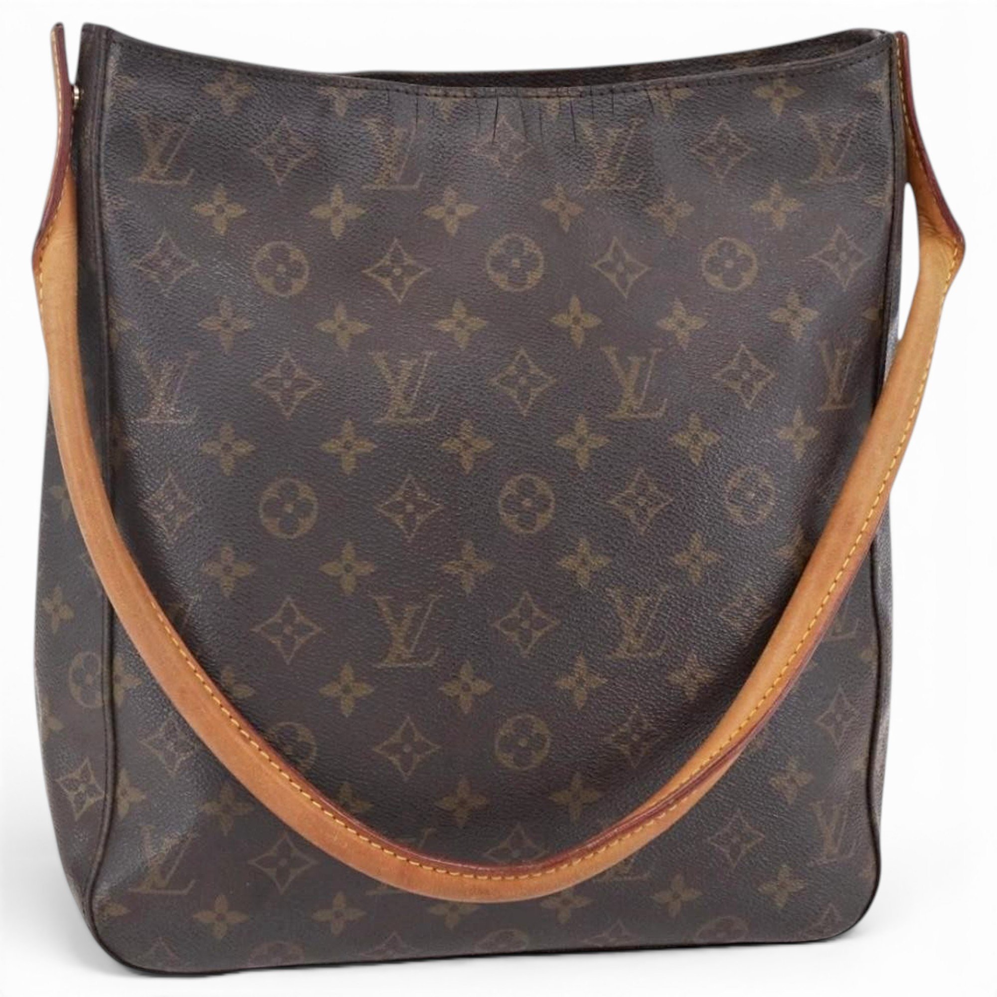 Looping leather handbag
