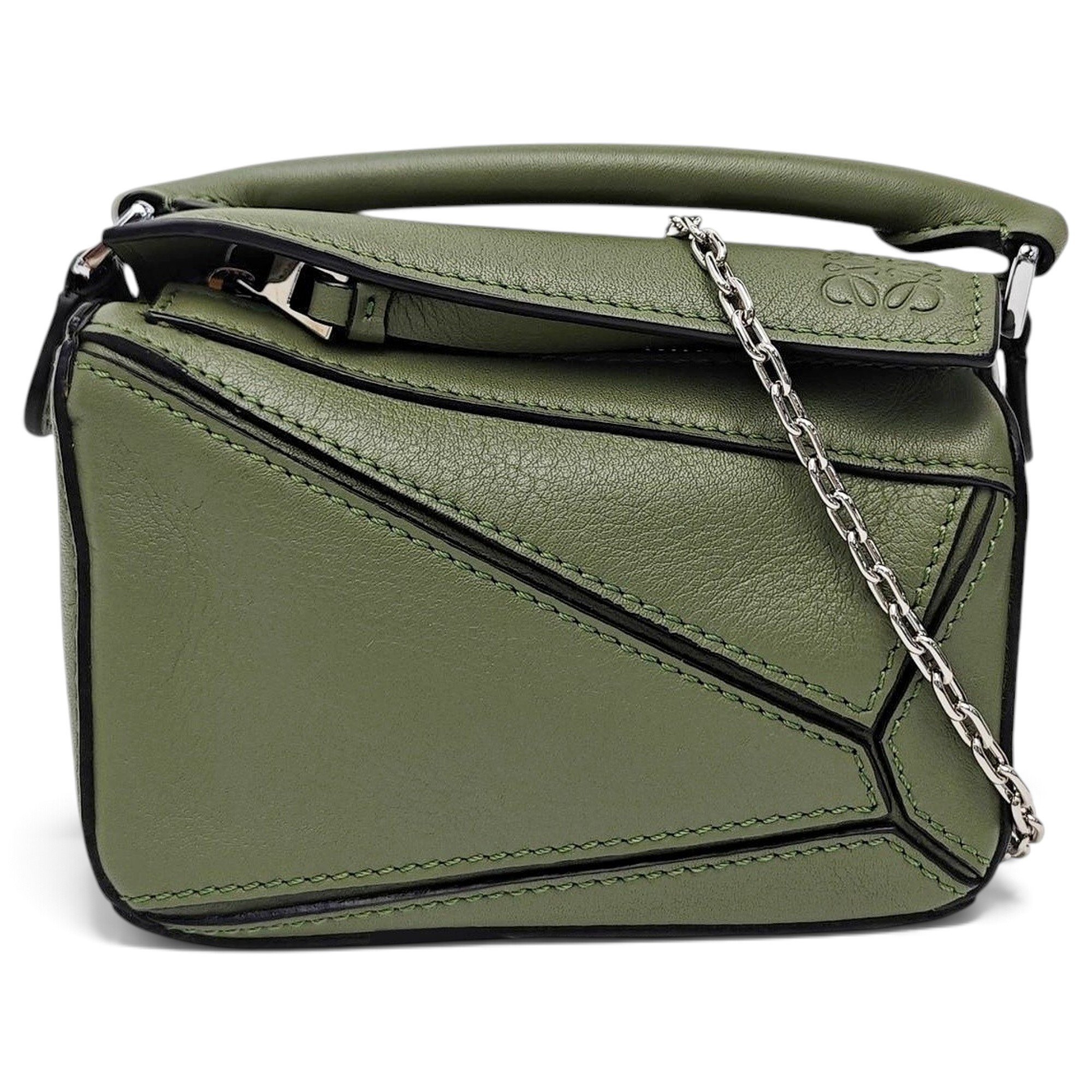 Puzzle leather handbag