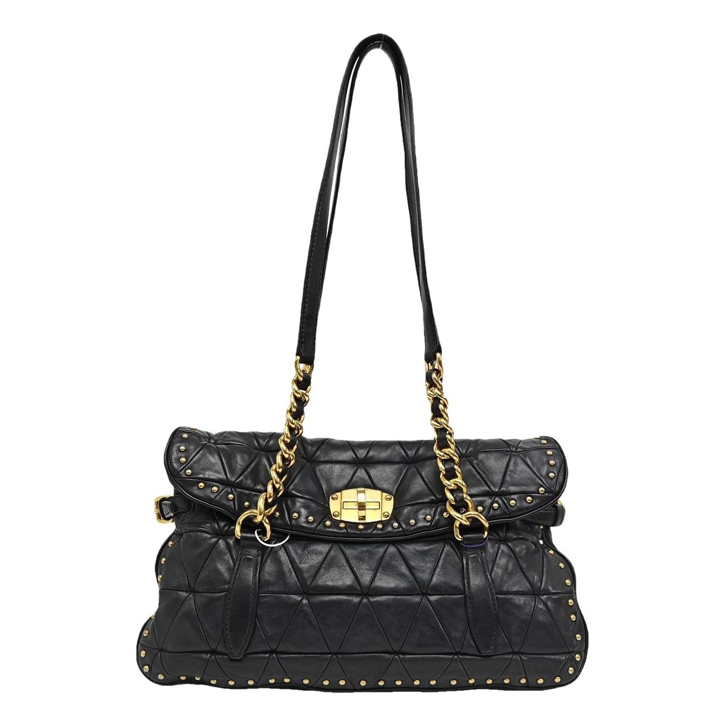 Miu Crystal leather handbag
