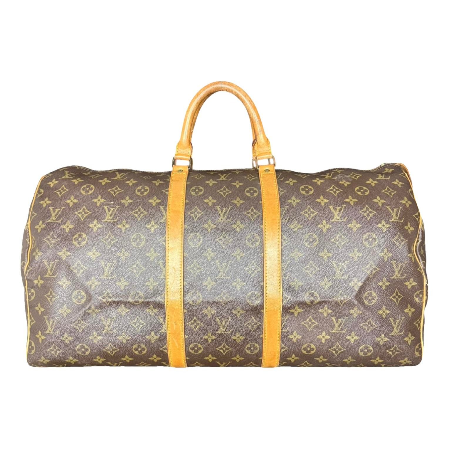 Keepall leather travel bag