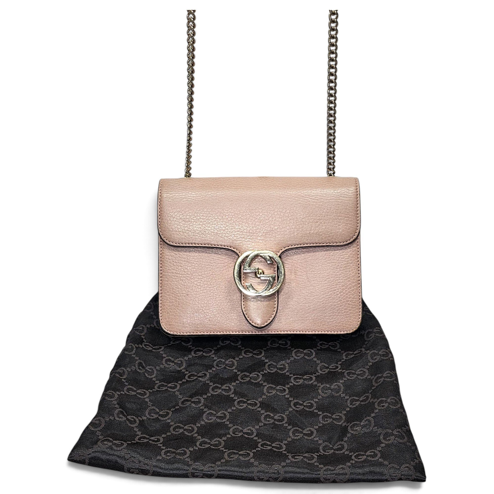 Interlocking leather crossbody bag