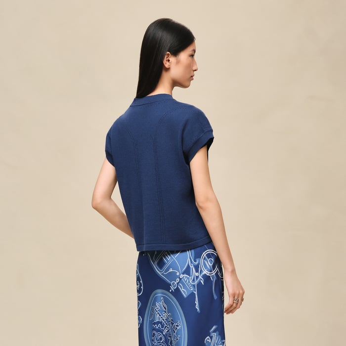 Bleu Outremer Short-sleeve Sweater