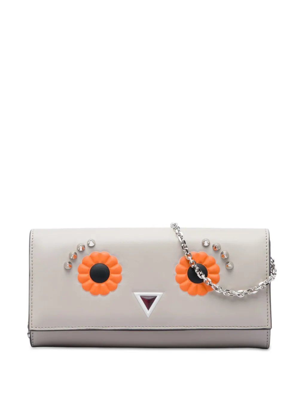 2010-2026 Leather Studded Faces Wallet on Chain crossbody bag