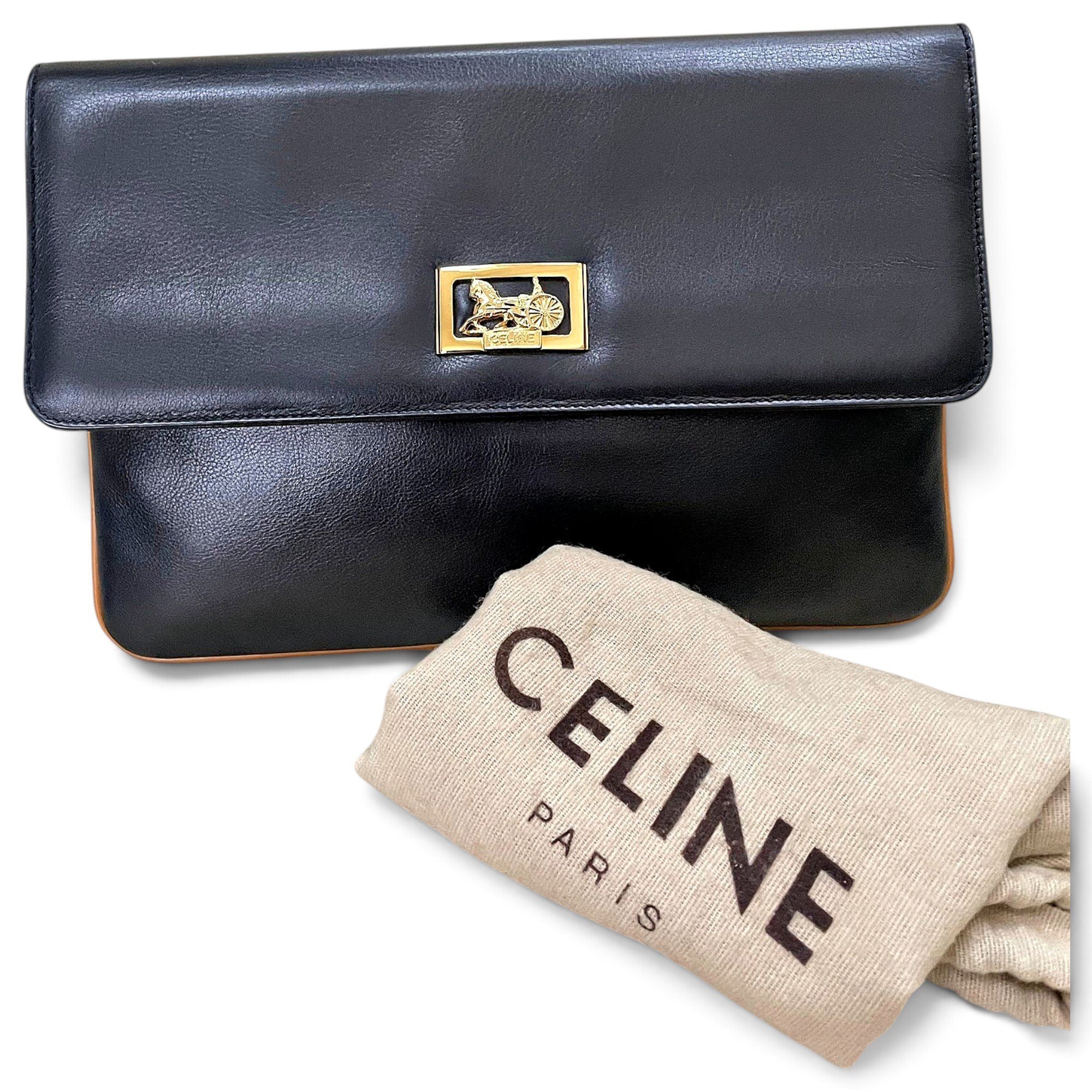 Leather clutch bag