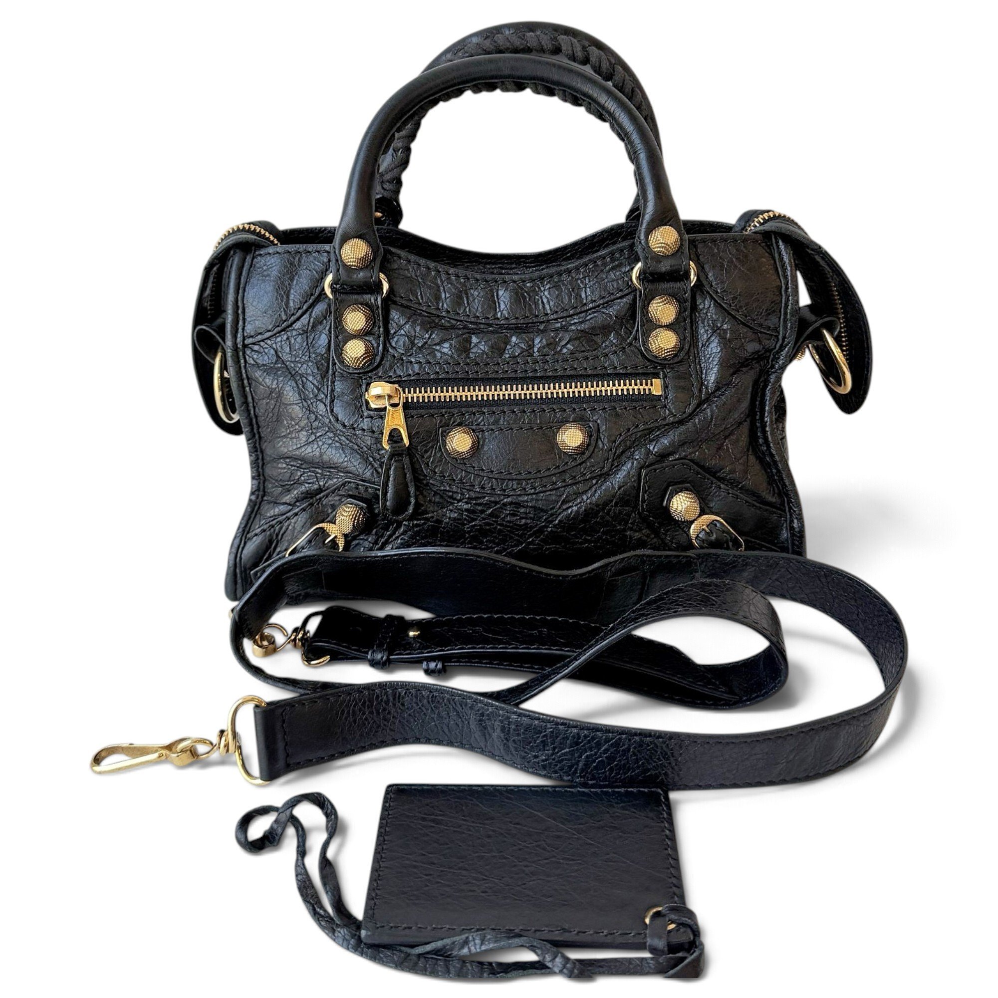 City leather handbag