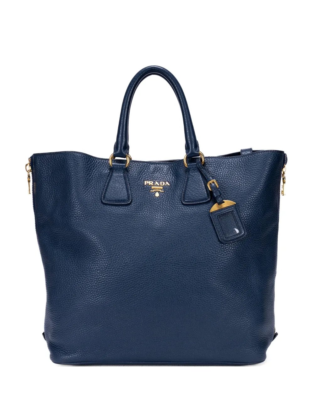 grained leather tote bag