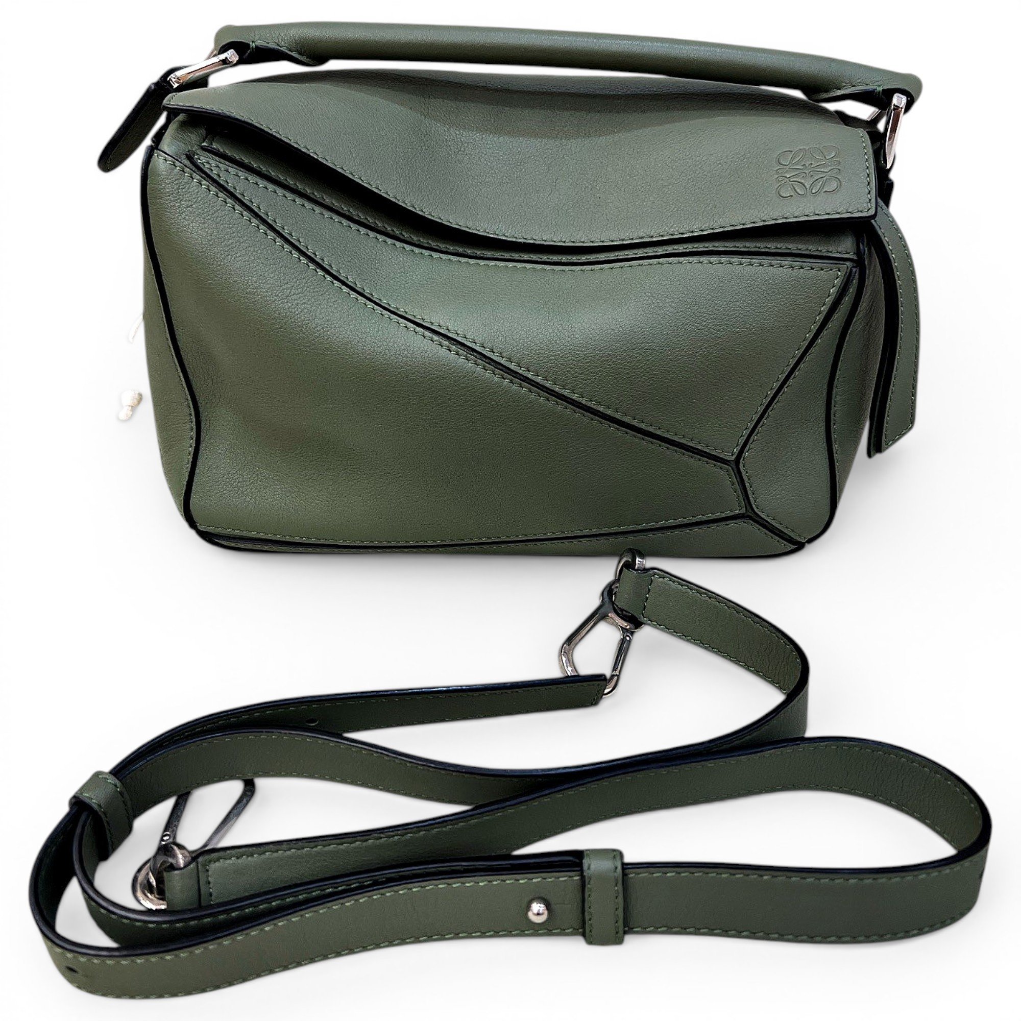 Puzzle leather handbag