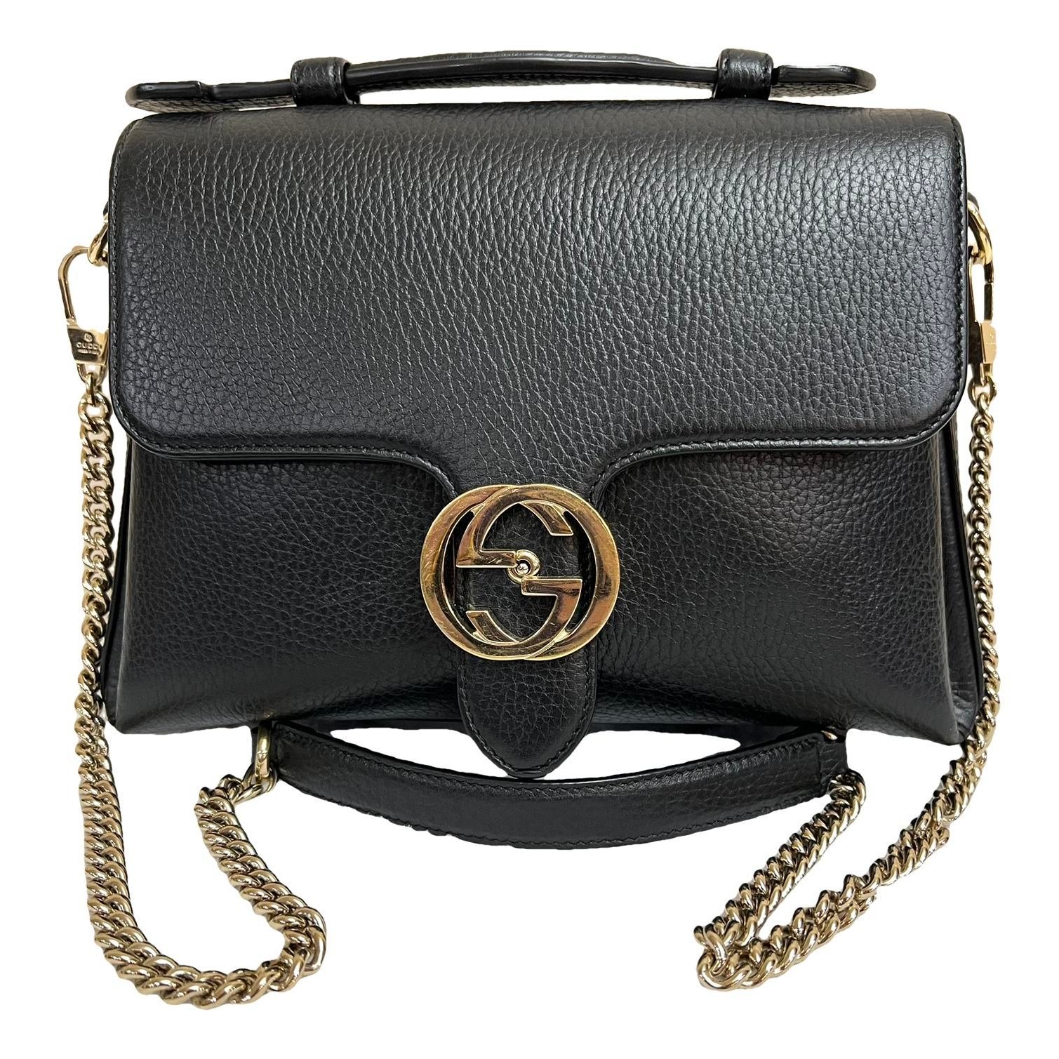 Interlocking leather crossbody bag